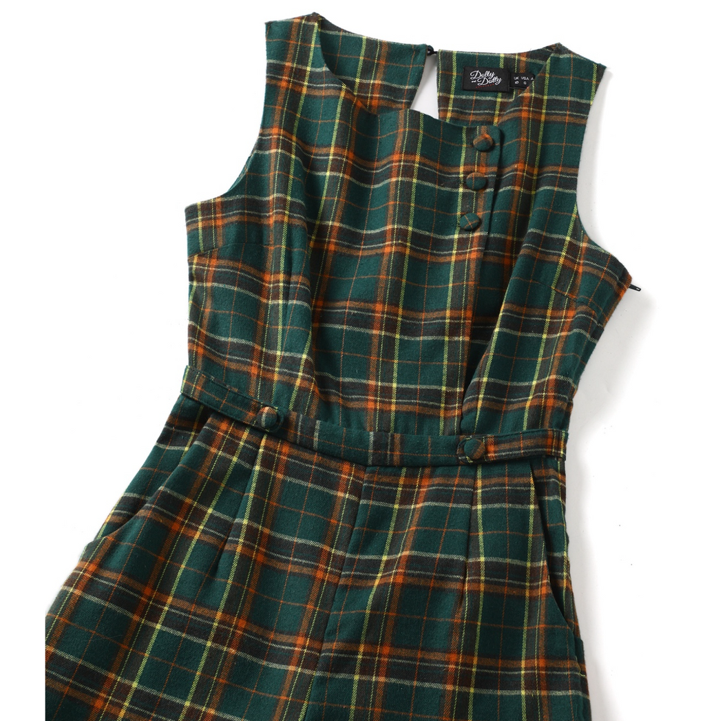 Jumpsuit Sylvia, Grün-Tartan