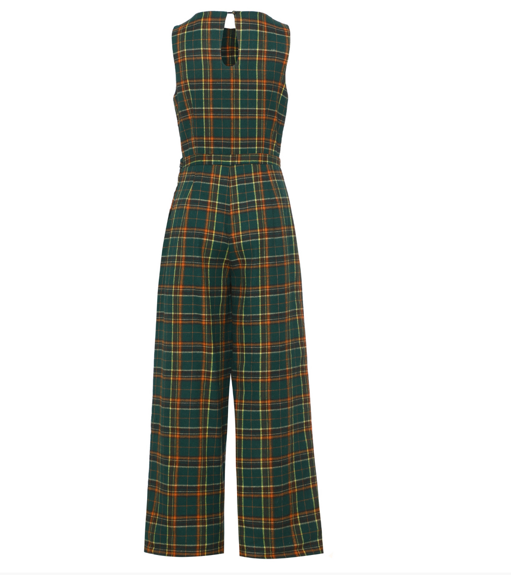 Jumpsuit Sylvia, Grün-Tartan