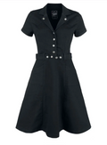 Swingkleid Workwear, Denim-Schwarz