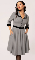 Swingkleid Teddy ,Houndstooth Schwarz/Weiß