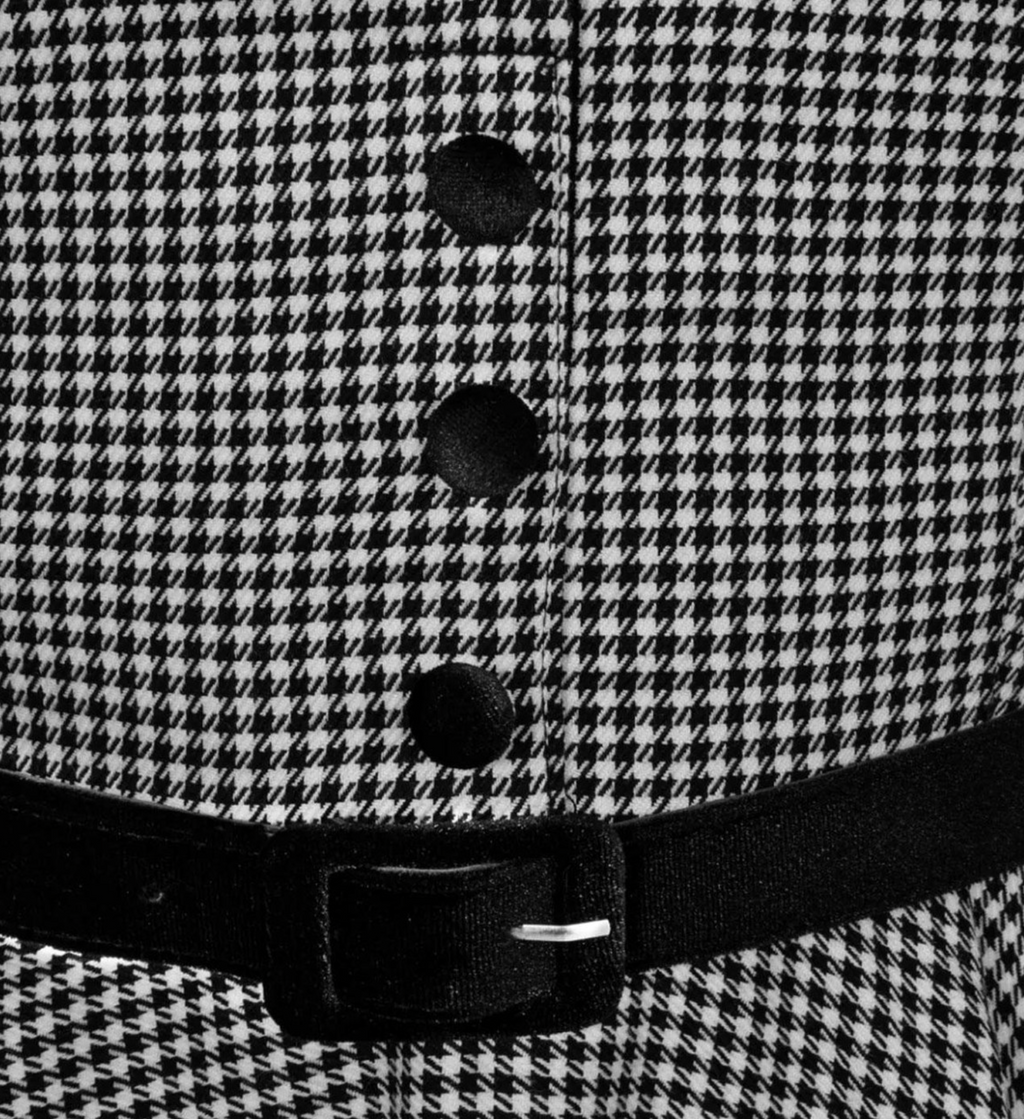 Swingkleid Teddy ,Houndstooth Schwarz/Weiß