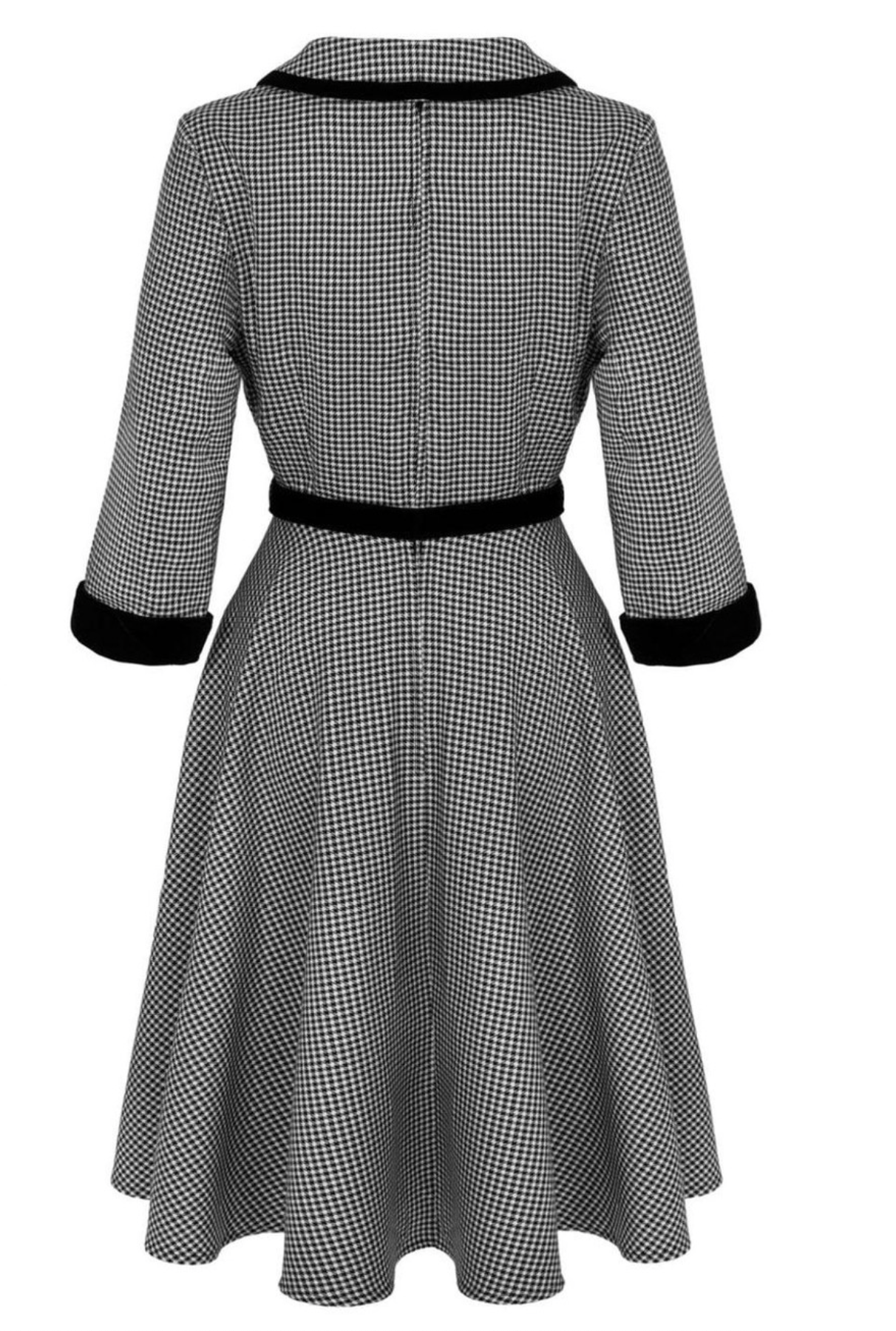 Swingkleid Teddy ,Houndstooth Schwarz/Weiß