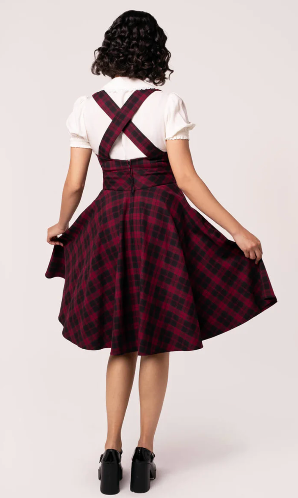 Latzkleid Carmina 50's Pinafore, Burgundy