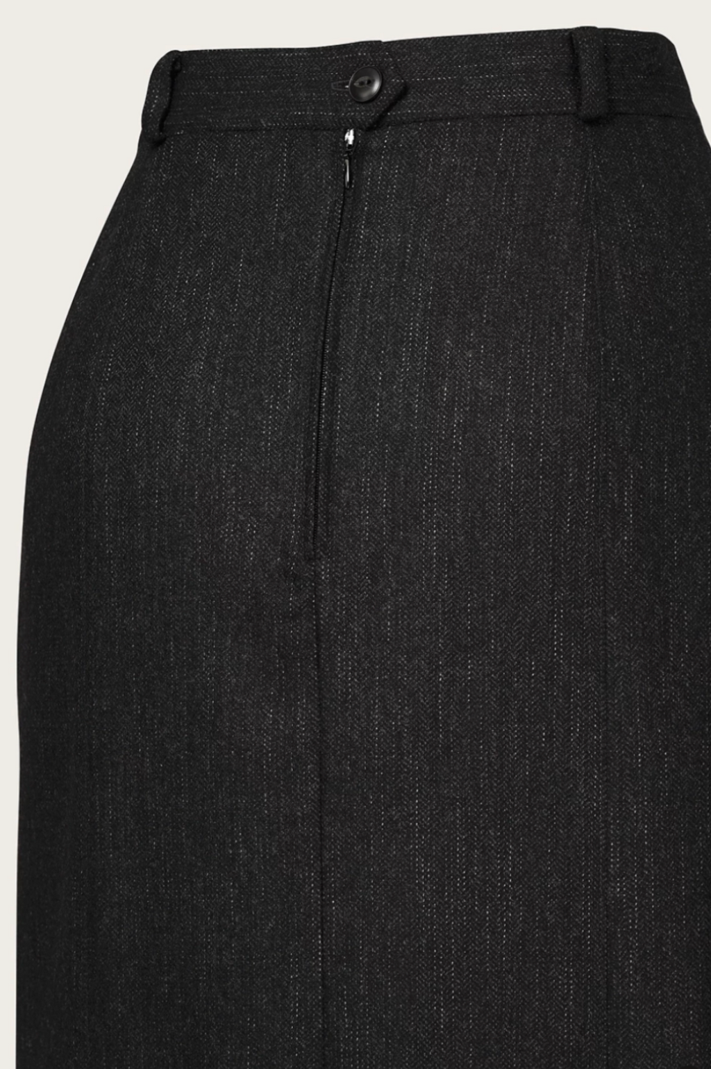 The Triple Step Skirt, Wollmix, Black & Charcoal