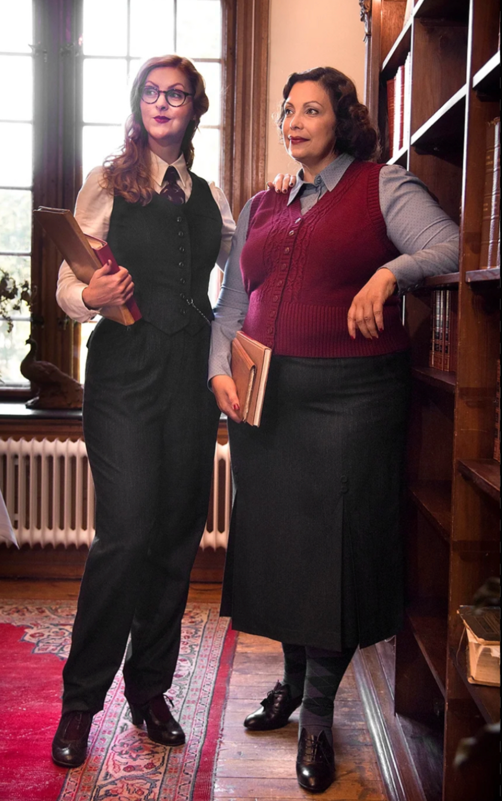 The Triple Step Skirt, Wollmix, Black & Charcoal