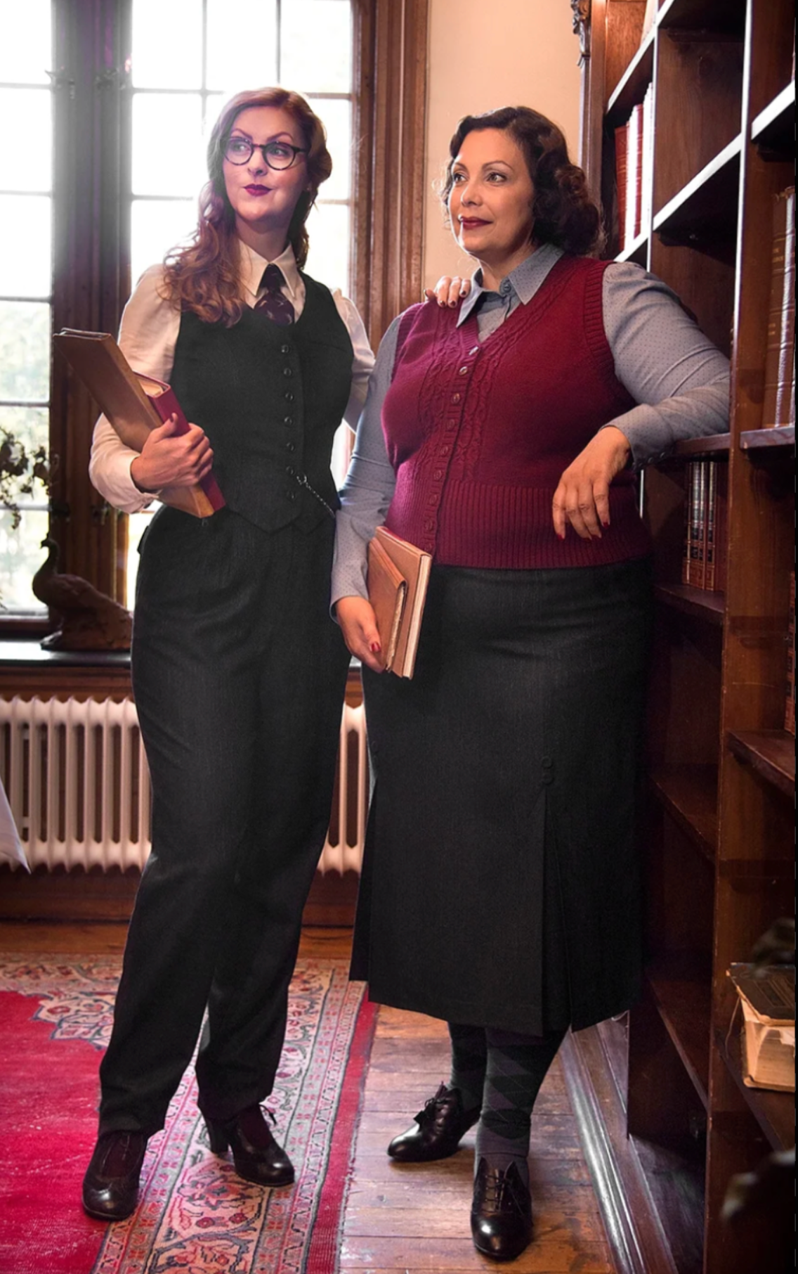 The Triple Step Skirt, Wollmix, Black & Charcoal