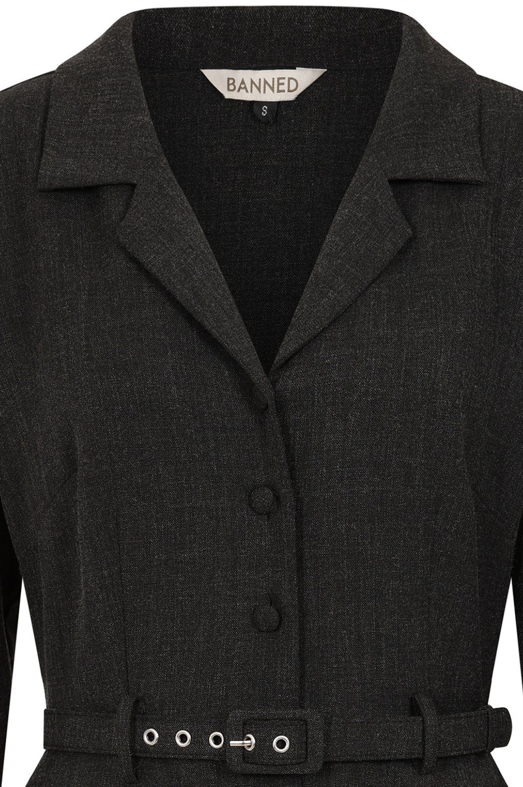 Swingkleid Marigold 40's, Tweed Stoff, Dunkelgrau