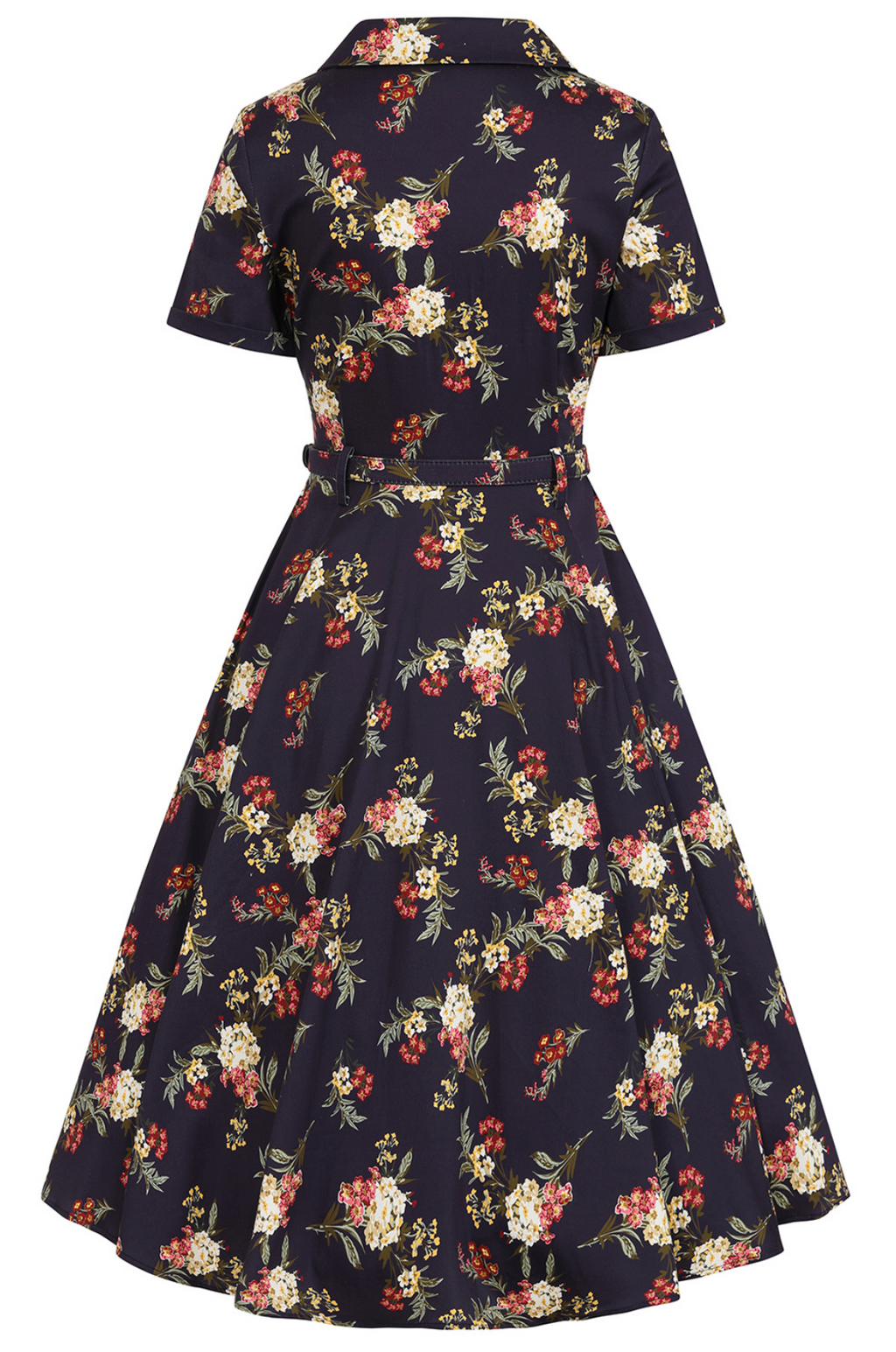 Vintage-Swingkleid Bella Romantic Floral, Navy