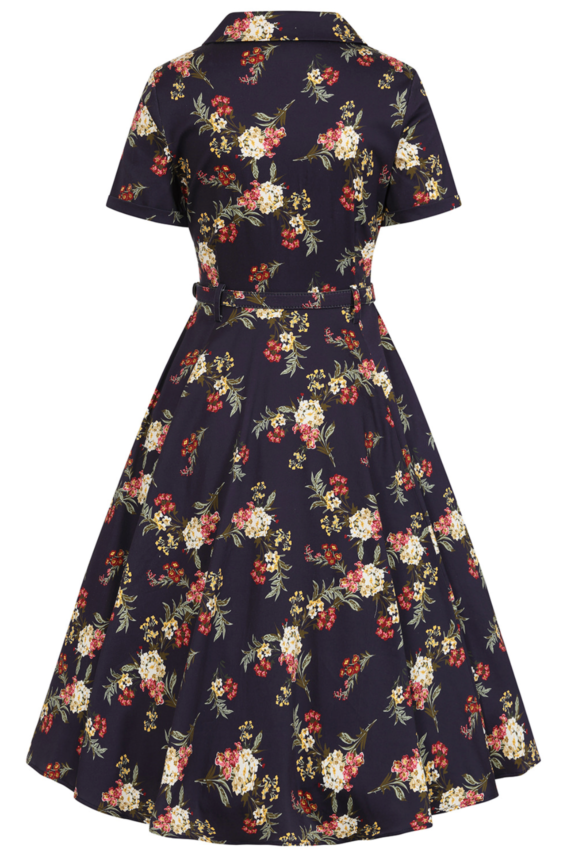 Vintage-Swingkleid Bella Romantic Floral, Navy