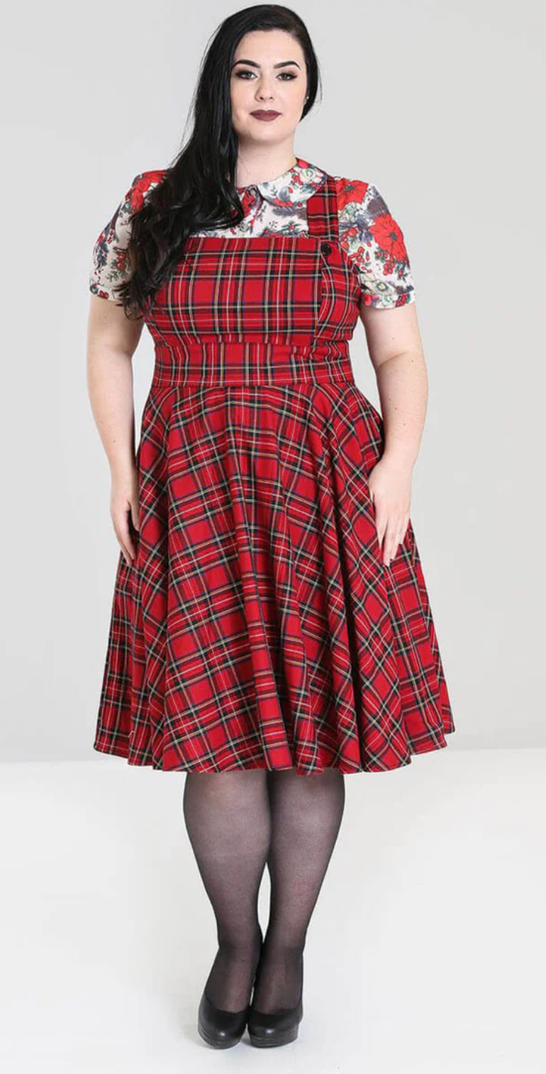 Trägerkleid Irvine  Pinaford, Tartan Rot