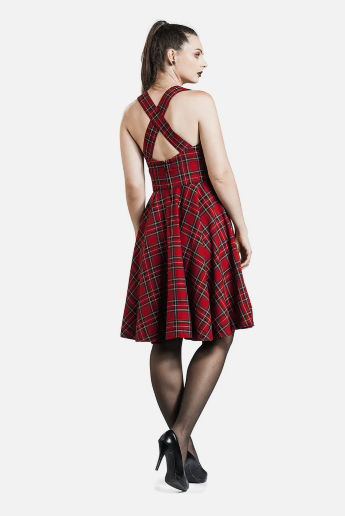 Trägerkleid Irvine  Pinaford, Tartan Rot