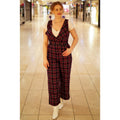 Jumpsuit Sylvia, Navy-Tartan