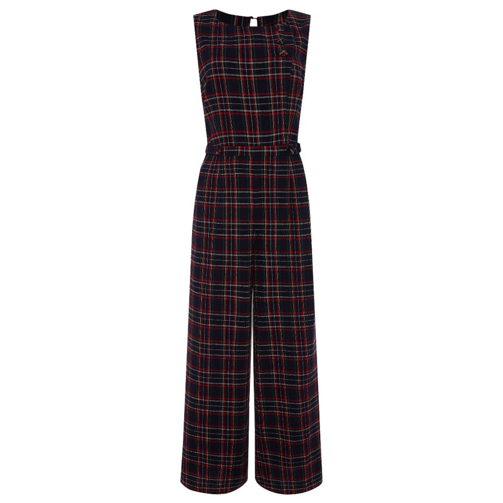 Jumpsuit Sylvia, Navy-Tartan
