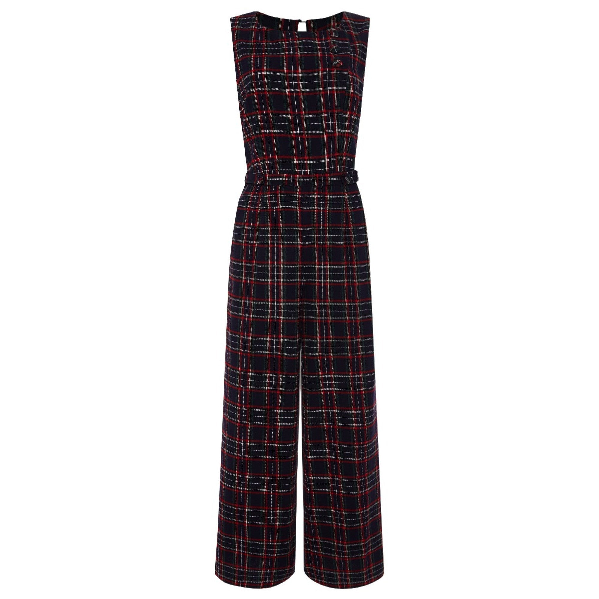 Jumpsuit Sylvia, Navy-Tartan