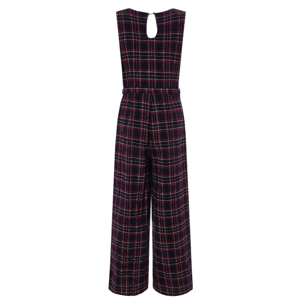 Jumpsuit Sylvia, Navy-Tartan
