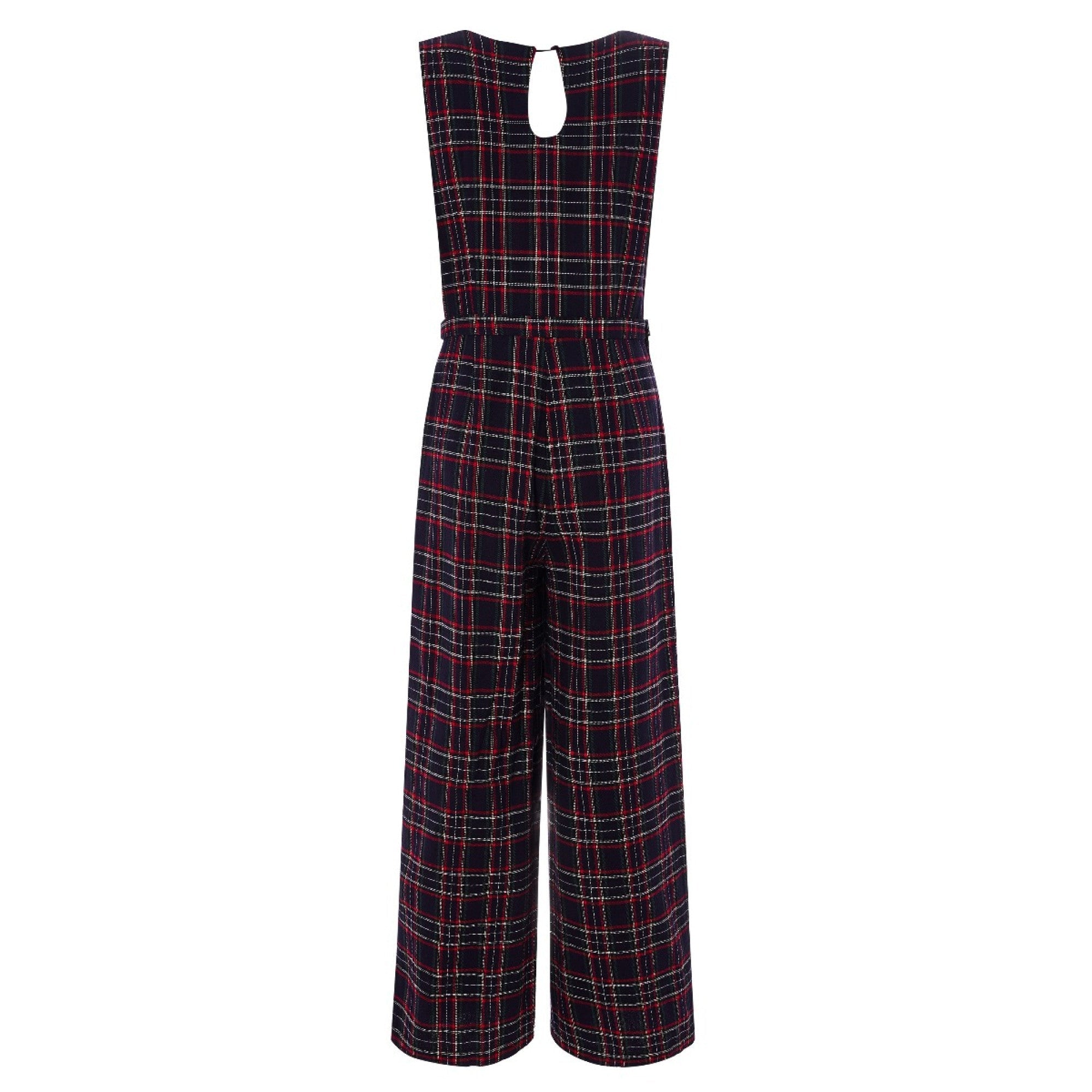Jumpsuit Sylvia, Navy-Tartan