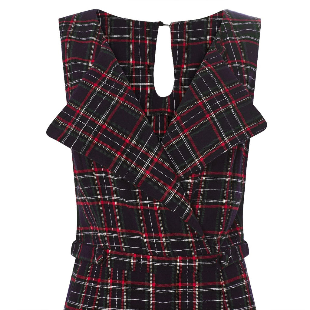 Jumpsuit Sylvia, Navy-Tartan
